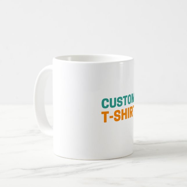 Anpassningsbar T-Shirt - Personligens utformning,  Kaffemugg (Framsida vänster)