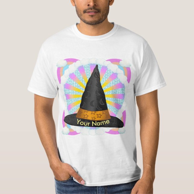 Anpassningsbar t-shirts med Witch Hat Måne (Framsida)