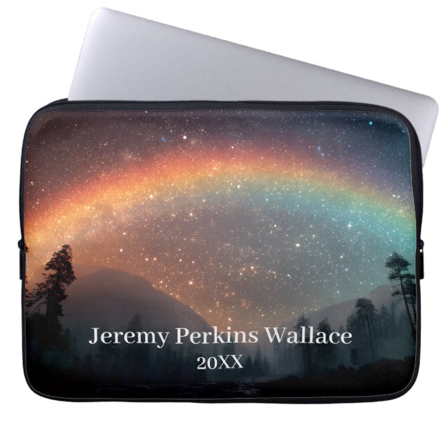 Anpassningsbar Tablet Sleeve - Rainbow Starry Himm (Framsidan)