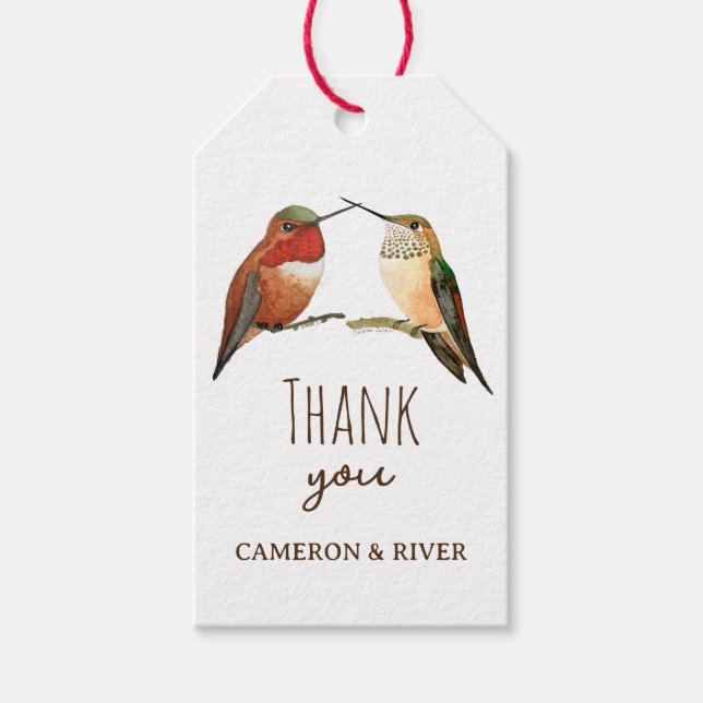 Anpassningsbar Tack Allens Hummingbird Presentetikett (Framsidan)