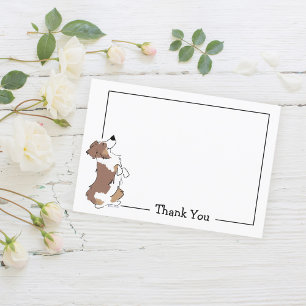 Anpassningsbar Tack Aussie Cute Hund Note Card Kort