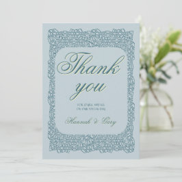 Anpassningsbar tack för vintagens elegant Blue snö Kort