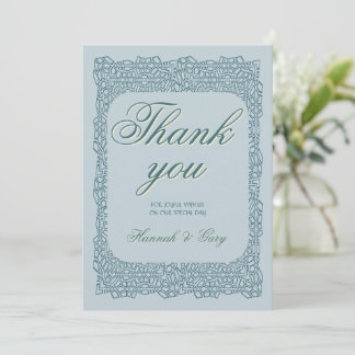 Anpassningsbar tack för vintagens elegant Blue snö Kort