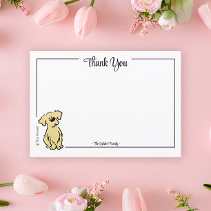 Anpassningsbar Tack Golden Retriever Puppel Note C Kort
