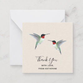 Anpassningsbar Tack Hummingbird Note Card Anteckningskort