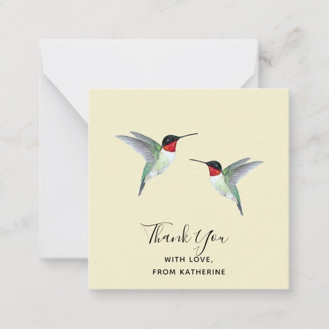 Anpassningsbar Tack Hummingbird Note Card Anteckningskort (Framsida)