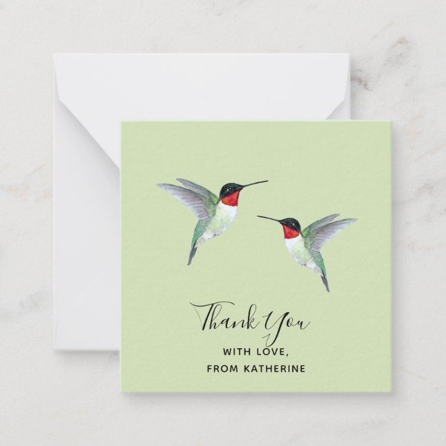 Anpassningsbar Tack Hummingbird Note Card Anteckningskort (Framsida)