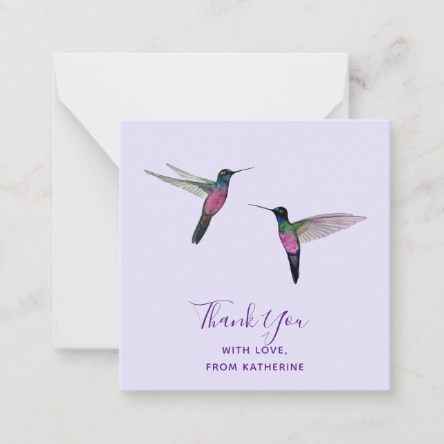 Anpassningsbar Tack Hummingbird Note Card Anteckningskort (Framsida)