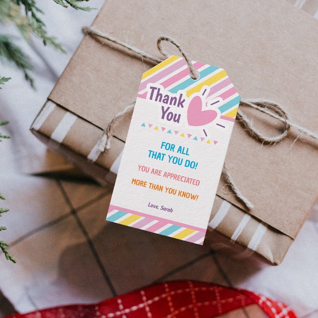 Anpassningsbar Tack Lärare Mentor-uppskattning Presentetikett (Custom Thank You Teacher Mentor Appreciation Gift Tags)