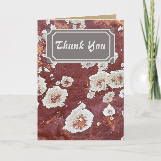 Anpassningsbar Tack Nature Red Sten Lichen Card (Framsida)
