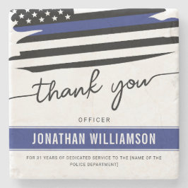 Anpassningsbar Tack polischef Pension Gift Stenunderlägg