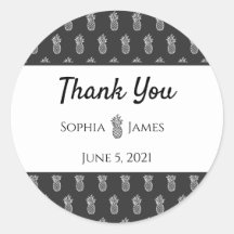 Anpassningsbar Tack Stickers, minimalistisk ananas