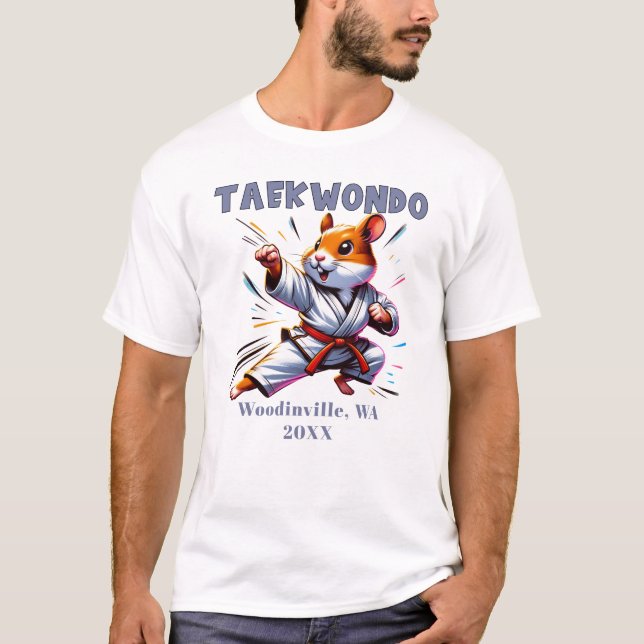 Anpassningsbar Taekwondo Practier, platsdatum Namn T Shirt (Framsida)