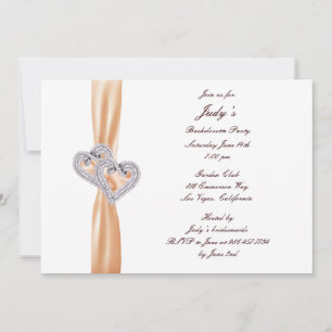 Anpassningsbar Tangerine Hearts Bachelorette Party Inbjudningar