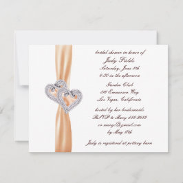 Anpassningsbar Tangerine Hearts Inbjudningskort fö