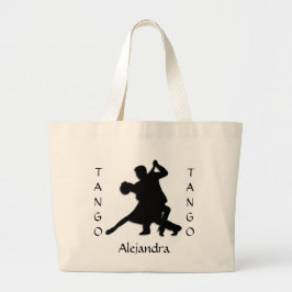 Anpassningsbar Tango Dance Silhouette Tote Bag Jumbo Tygkasse