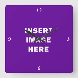 Anpassningsbar tar tid på mallvitCalligraphy Fyrkantig Klocka