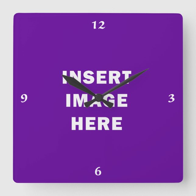 Anpassningsbar tar tid på mallvitCalligraphy Fyrkantig Klocka (Framsida)