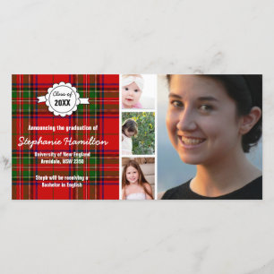 Anpassningsbar tartan-foto studenten meddelande