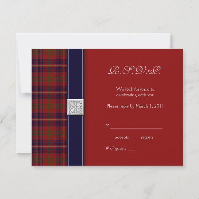Anpassningsbar Tartan-keltisk svarsblankett OSA Kort (Framsida)