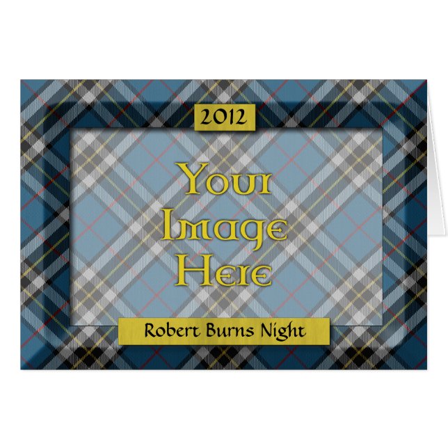 Anpassningsbar Tartan Photo Ram - Burns Nattkort Hälsningskort (Framsidan Horizontal)