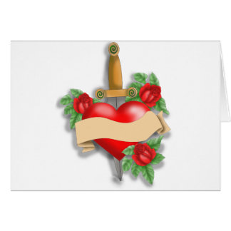 Anpassningsbar Tattoo Heart Hälsningskort