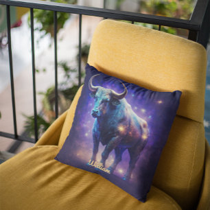 Anpassningsbar Taurus Zodiac Horoscope Fantasy Sol Kudde