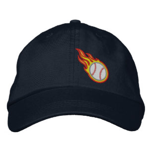 Anpassningsbar Tävla Flames Baseball Bullet Badge Broderad Keps