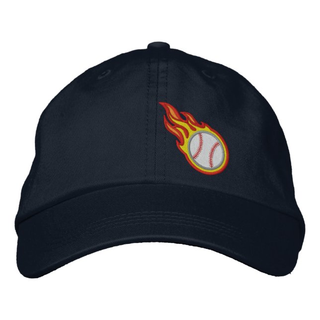 Anpassningsbar Tävla Flames Baseball Bullet Badge Broderad Keps (Framsida)