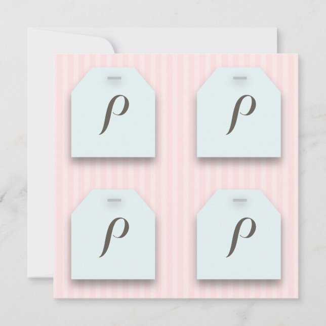 ANPASSNINGSBAR Teabag Märkre om Rosa Tea Party (Framsida)