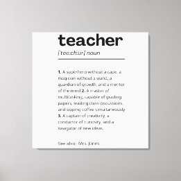 Anpassningsbar Teacher Gift - Lärardefinitionspres Canvastryck