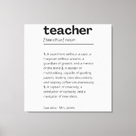 Anpassningsbar Teacher Gift - Lärardefinitionspres Canvastryck