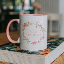 Anpassningsbar Teacher Mugg | Rosa Blommigt Kaffe 