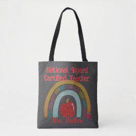 Anpassningsbar Teacher Rainbow Gift NBCT Styrelsen Tygkasse