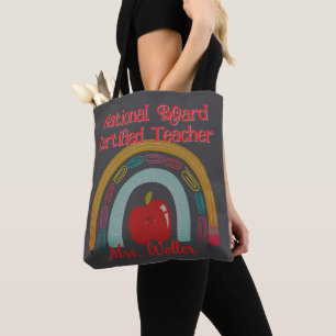 Anpassningsbar Teacher Rainbow Gift NBCT Styrelsen Tygkasse
