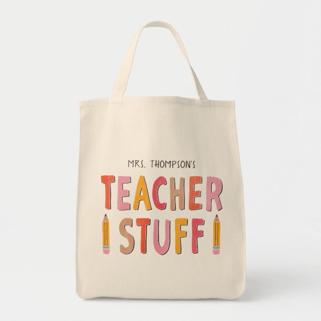 Anpassningsbar Teacher Saker Tygkasse (Framsidan)