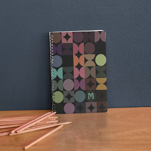 Anpassningsbar Teal Blue Grönt Brown Black Retro M Anteckningsbok