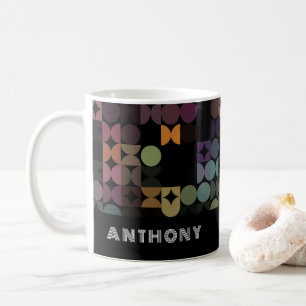 Anpassningsbar Teal Blue Lila Black Hip Art Mönste Kaffemugg