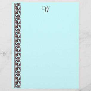 Anpassningsbar Teal Chocolate Brown Monogram Lette