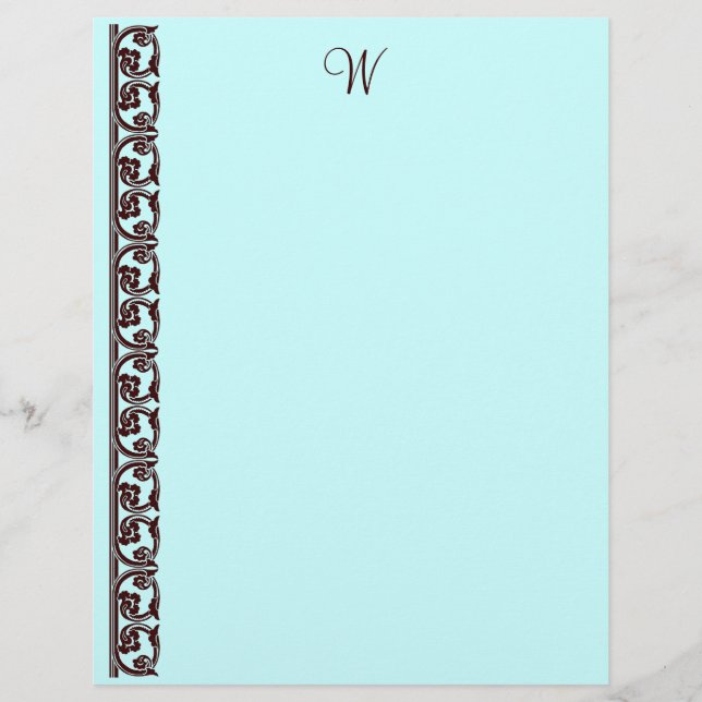 Anpassningsbar Teal Chocolate Brown Monogram Lette (Framsida)
