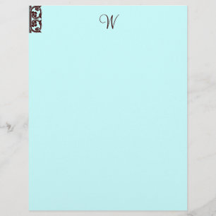 Anpassningsbar Teal Chocolate Brown Monogram Lette