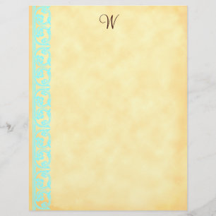 Anpassningsbar Teal Chocolate Brown Monogram Lette