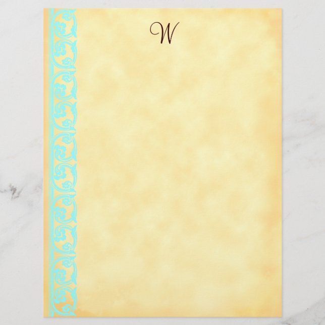 Anpassningsbar Teal Chocolate Brown Monogram Lette (Framsida)