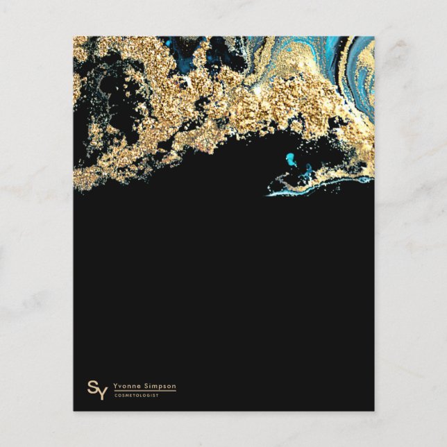 Anpassningsbar Teal Guld Black Modern Template Bra Flygblad (Framsidan)