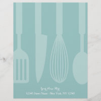 Anpassningsbar teal köksredskap, brevhuvud