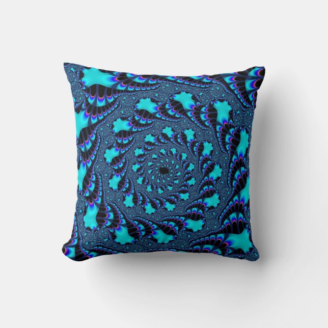 Anpassningsbar Teal Whirlpool Spiral Dekorativ kud Kudde (Framsida)