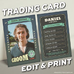Anpassningsbar Team Groom-kort för Marskalkar - ha<br><div class="desc">Anpassningsbar Groom Trading Card - Fira din speciella dag med handelskort för personlig till brudgummen, bäste man, marskalkar och far i brudgummen. De här unika nyckelorden fångar roligtens minnen och landvinningar, perfekt för att dela och vårda. Anpassa och skriva ut kort med varje medlem i bröllopsfesten på bästa sätt. De...</div>