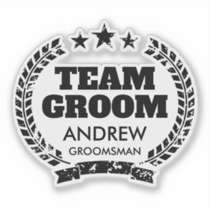Anpassningsbar Team Groom vinylklistermärken för m Klistermärken
