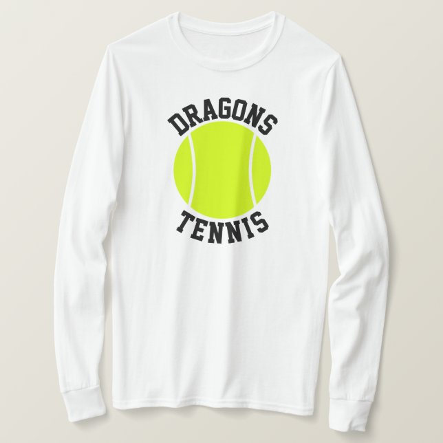 Anpassningsbar Team Namn eller Text Women's Tennis T Shirt (Design framsida)