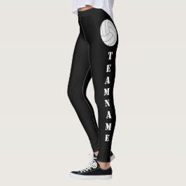 ANPASSNINGSBAR Team Namn Lodrät Text Volleyball Le Leggings